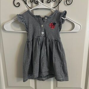 Carter's Black and White Casual Sundress with Pleated Ruffles